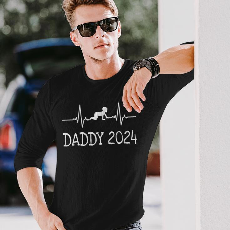 First Time Father New Dad Expecting Daddy 2024 Long Sleeve T-Shirt Gifts for Him
