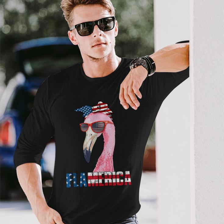 Flamingo 4Th Of July Flamerica Patriotic Long Sleeve T-Shirt Gifts for Him