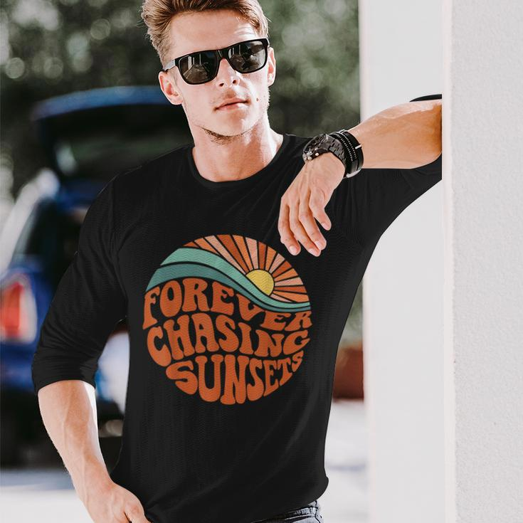 Forever Chasing Sunsets Long Sleeve T-Shirt Gifts for Him