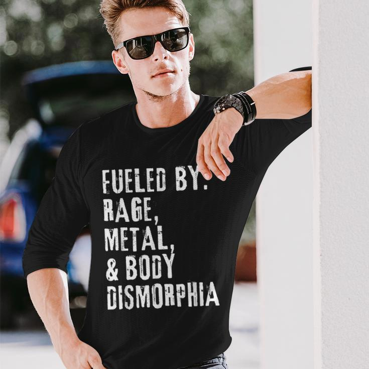 Fueled By Rage Metal & Body Dysmorphia Apparel Long Sleeve T-Shirt Gifts for Him