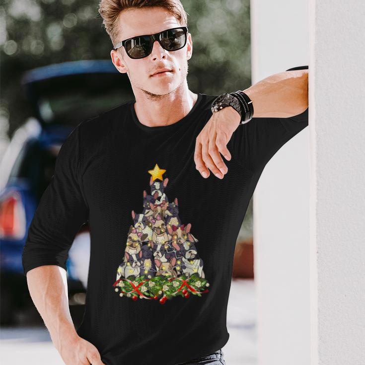 Christmas Tree French Bulldog Ugly Christmas Sweaters Long Sleeve T-Shirt Gifts for Him