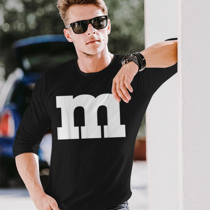 Letter M Chocolate Candy Halloween Team Groups Costume Long Sleeve Gifts for Him
