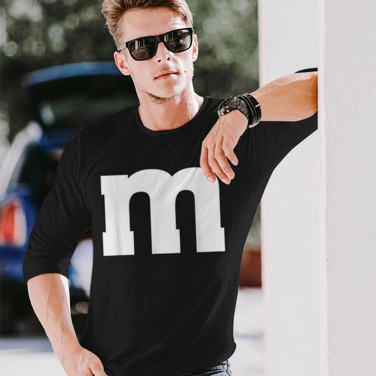 Letter M Lazy Halloween 2023 Costumes Group Party Long Sleeve T-Shirt Gifts for Him