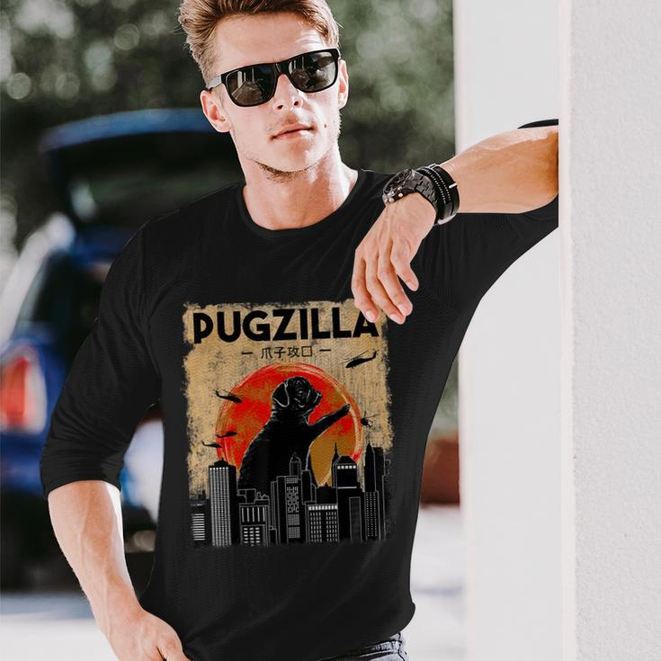 Pug Owner Pugzilla Dog Lover Pug Long Sleeve Gifts for Him