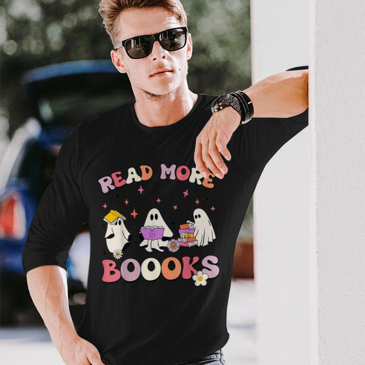 Read More Books Halloween Ghost Teacher Book Lovers Long Sleeve T-Shirt Gifts for Him