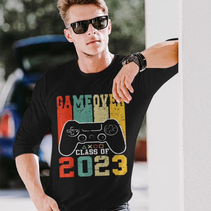 Game Over Class Of 2023 Video Games Vintage Graduation Gamer Long Sleeve T-Shirt T-Shirt Gifts for Him