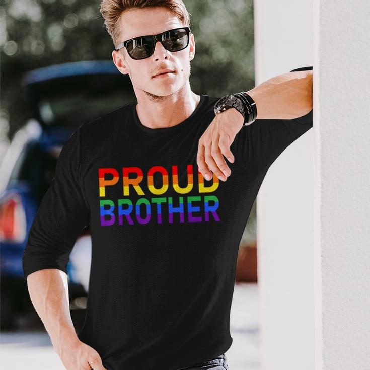 Gay Pride Lgbtqia Proud Brother Lgbt Parent Pride Brother Long Sleeve T-Shirt T-Shirt Gifts for Him