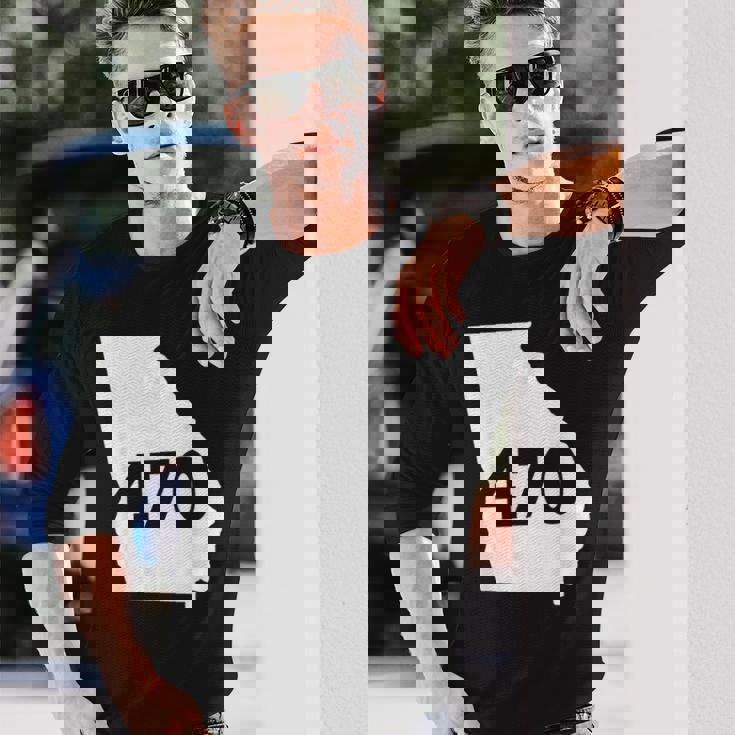 Georgia 470 Area Code Long Sleeve T-Shirt Gifts for Him