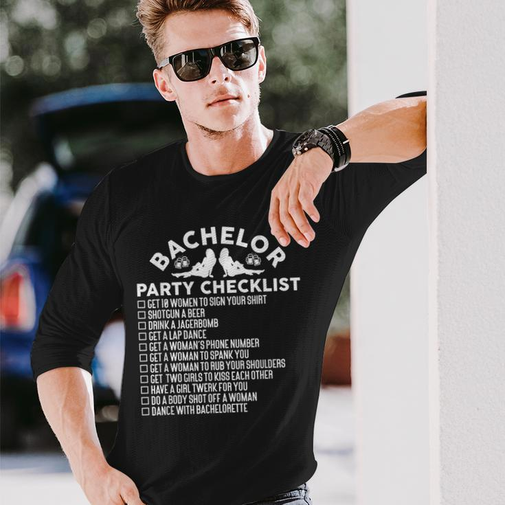 Getting Married Groom Bachelor Party Checklist Long Sleeve Gifts for Him