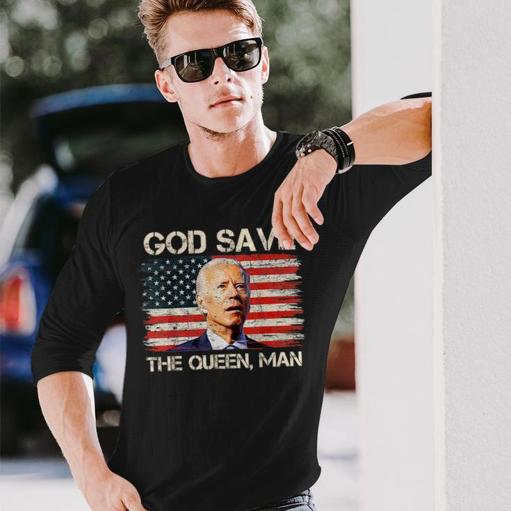 God Save The Queen Man Joe Biden Long Sleeve T-Shirt Gifts for Him