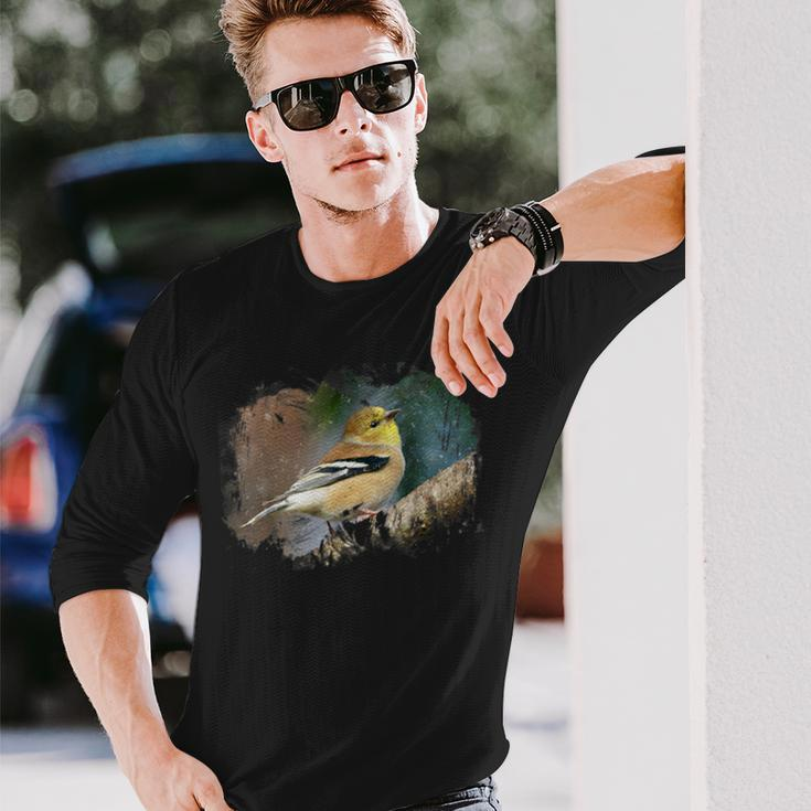 Goldfinch Bird For Nature Lovers Birder Long Sleeve T-Shirt Gifts for Him