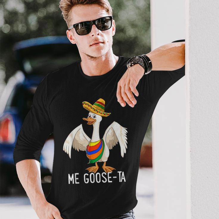 Me Goose Ta Mexican Spanish Me Gusta Farmer Goose Pun Long Sleeve T-Shirt Gifts for Him