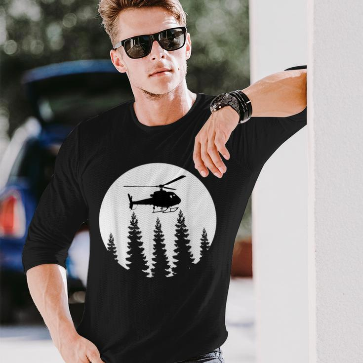 Great Helicopter Pilot Retro Long Sleeve T-Shirt T-Shirt Gifts for Him