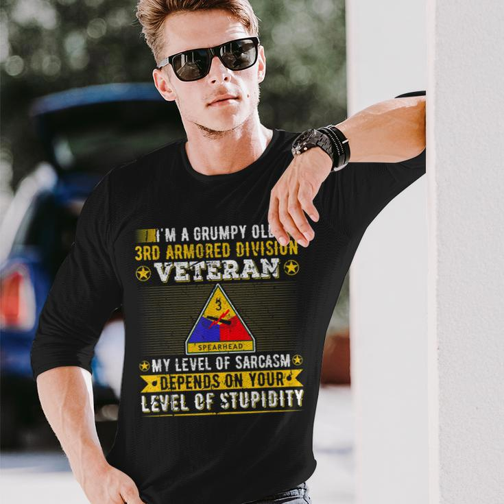 Grumpy Old 3Rd Armored Division Veteran Military Army Long Sleeve T-Shirt T-Shirt Gifts for Him