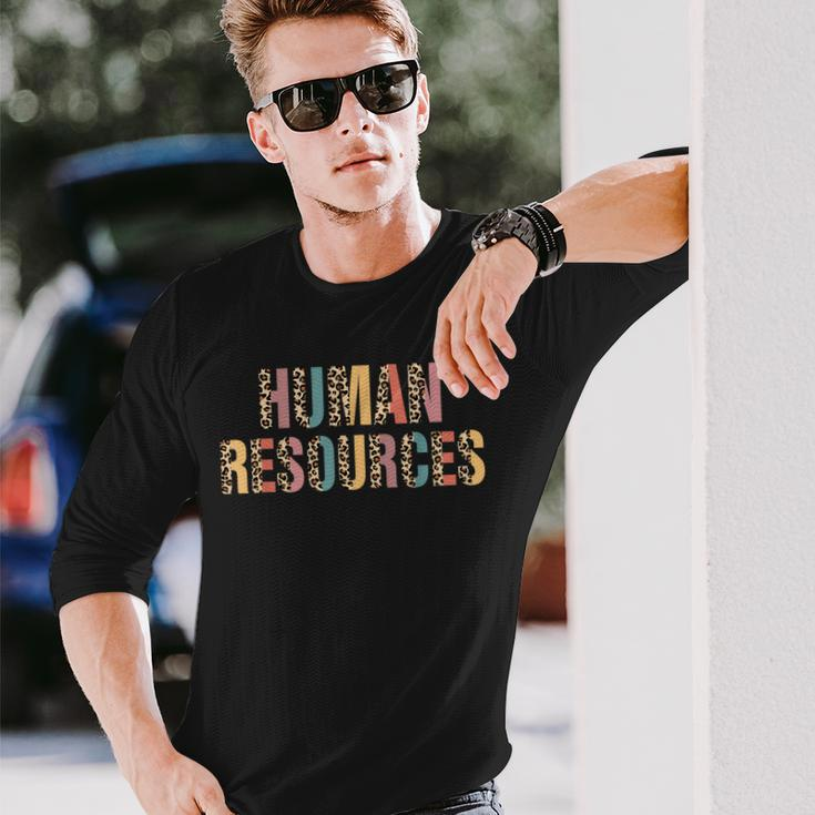 Half Leopard Human Resources Recruitment Specialist Hr Squad Long Sleeve T-Shirt Gifts for Him