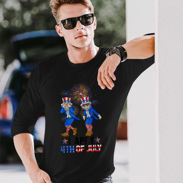 Happy 4Th Of July Uncle Sam Griddy Dance Long Sleeve T-Shirt Gifts for Him