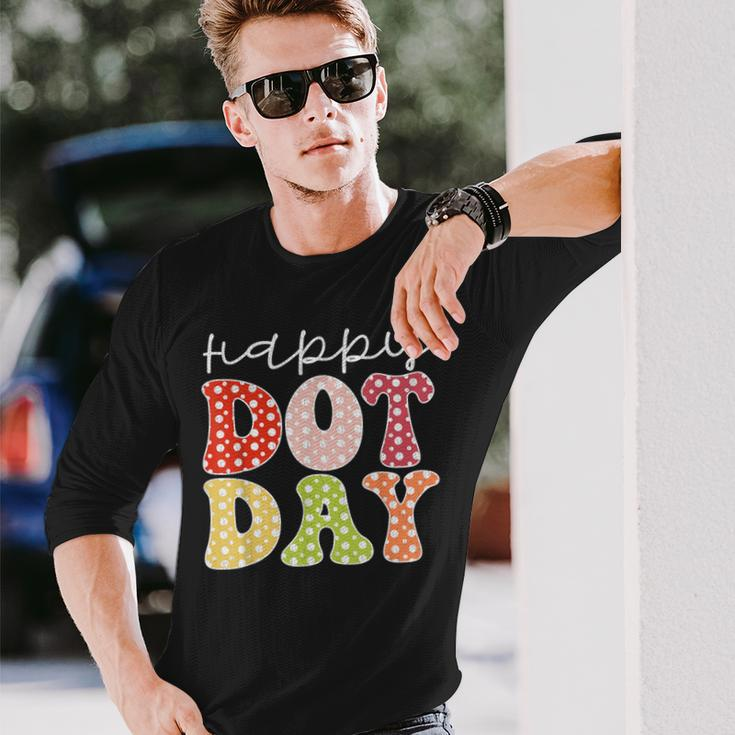 Happy Dot Day 2023 Colorful Pastel International Dot Day Long Sleeve T-Shirt Gifts for Him
