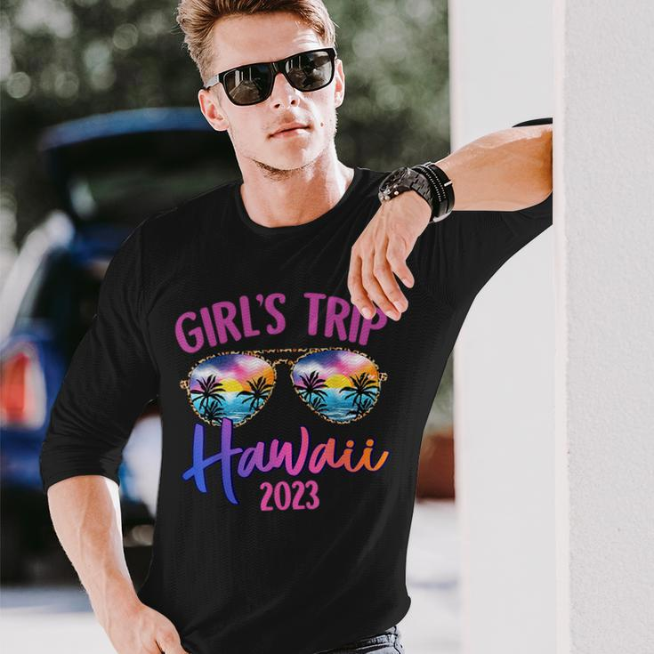 Hawaii Hawaiian 2023 Girls Trip Sunglasses Summer Girlfriend Long Sleeve T-Shirt T-Shirt Gifts for Him