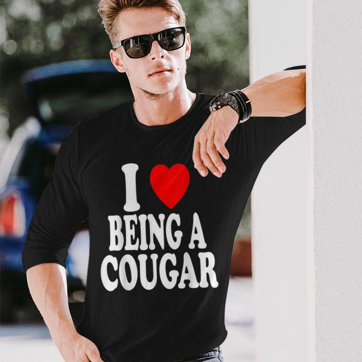 I Heart Love Being A Cougar Hot Older Woman Long Sleeve T-Shirt Gifts for Him