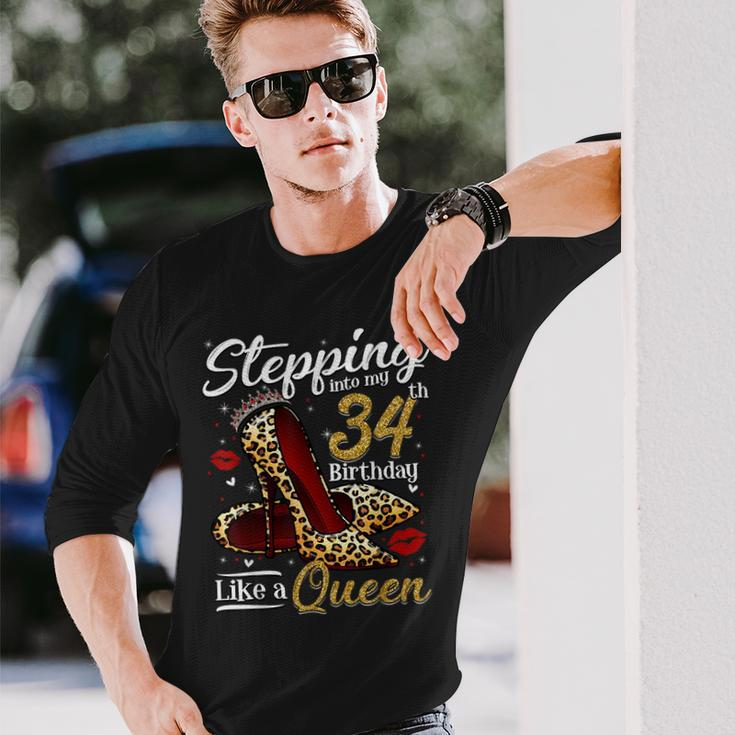 High Heels Stepping Into My 34Th Birthday 34 And Fabulous Long Sleeve T-Shirt Gifts for Him