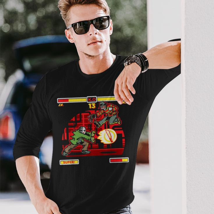 Horror Movie Videogame Lazy Halloween Costume Gamer Halloween Long Sleeve T-Shirt T-Shirt Gifts for Him