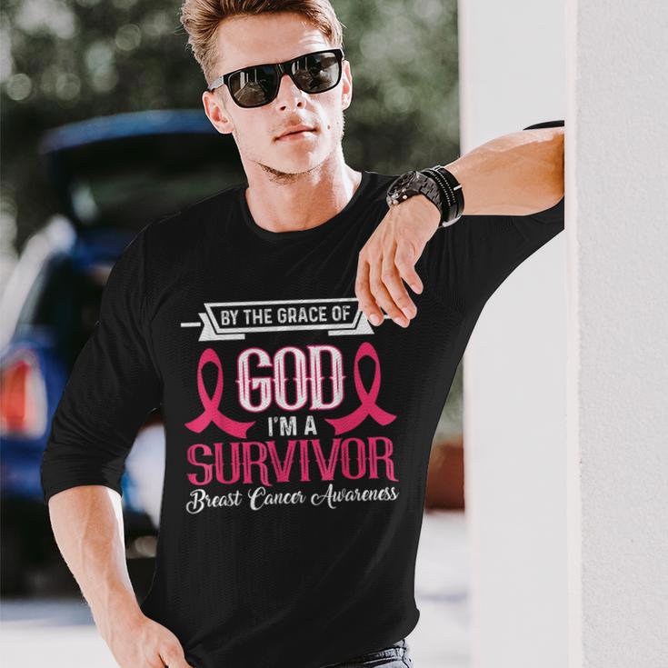 I’M A Survivor Breast Cancer Awareness Pink Ribbon Long Sleeve Gifts for Him