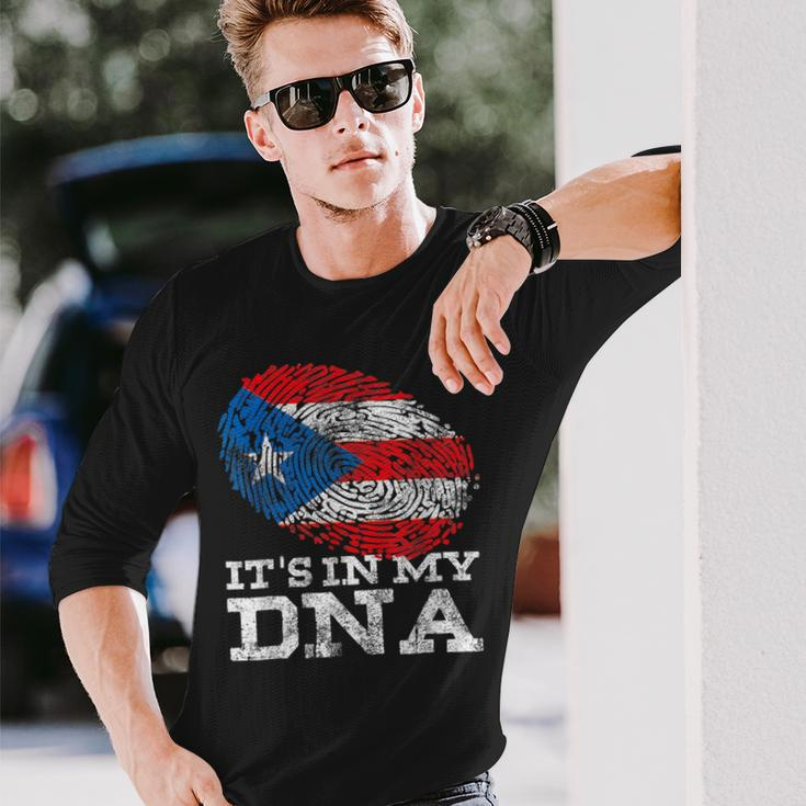 It's In My Dna Puerto Rico Rican Hispanic Heritage Month Long Sleeve T-Shirt Gifts for Him