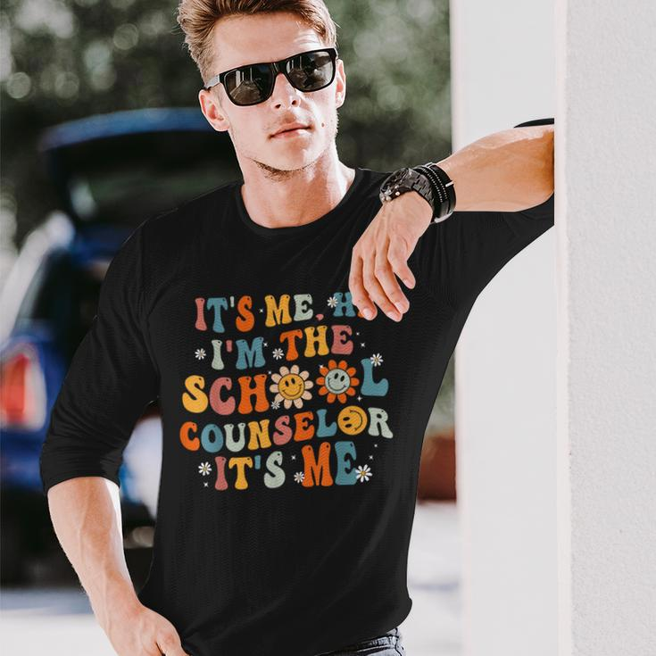 Its Me Hi Im The School Counselor Groovy Back To School Long Sleeve T-Shirt Gifts for Him