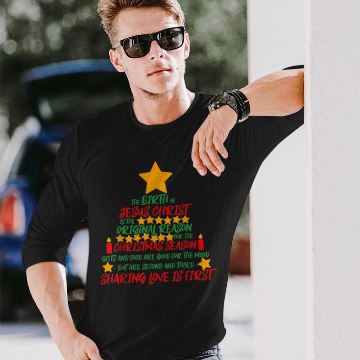 Jesus Is The Reason For The Season Christmas Sign Decoration Long Sleeve T-Shirt Gifts for Him