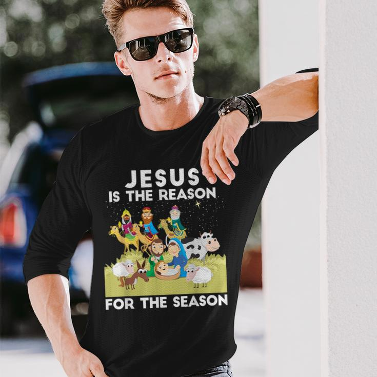 Jesus Is The Reason For The Season Faith In God Christmas Long Sleeve T-Shirt Gifts for Him
