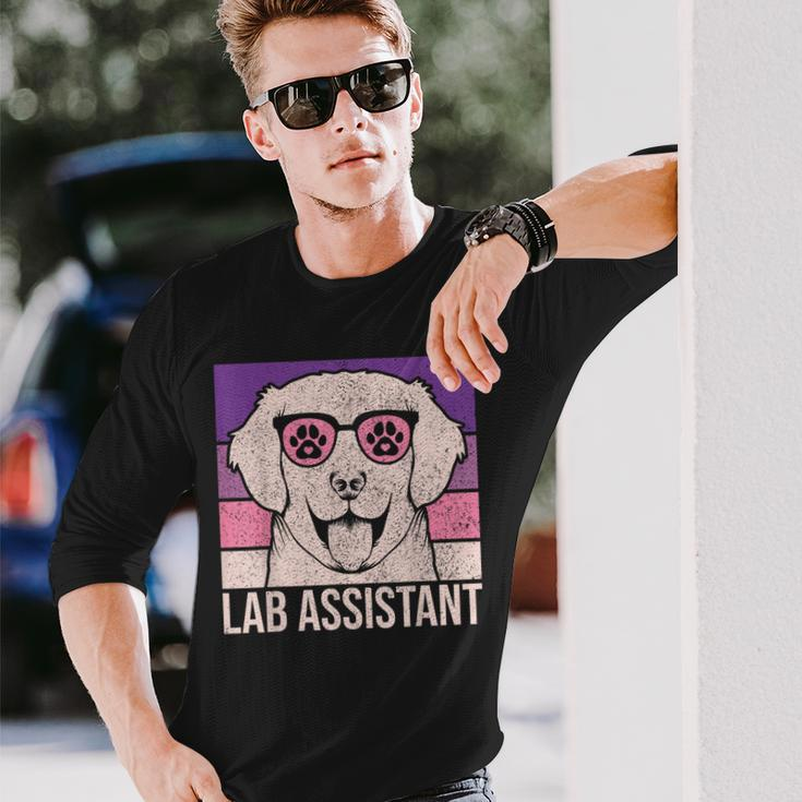 Lab Assistant Dog Lover Owner Pet Animal Labrador Retriever Long Sleeve T-Shirt Gifts for Him