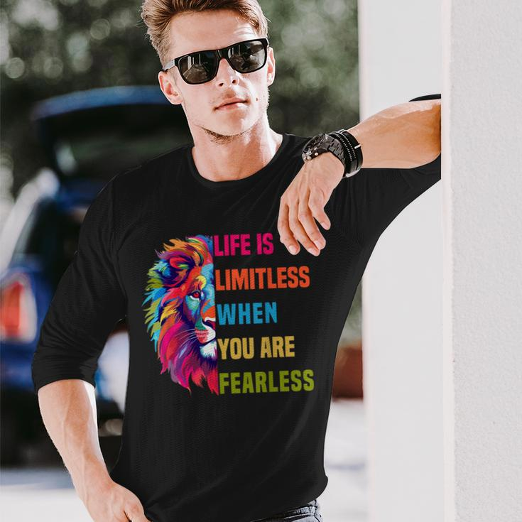 Leo Season Lion Motivational Inspirational Long Sleeve T-Shirt Gifts for Him