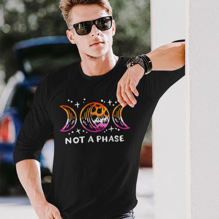 Lesbian Pride Not A Phase Lunar Moon Lgbt Gender Queer Long Sleeve T-Shirt T-Shirt Gifts for Him