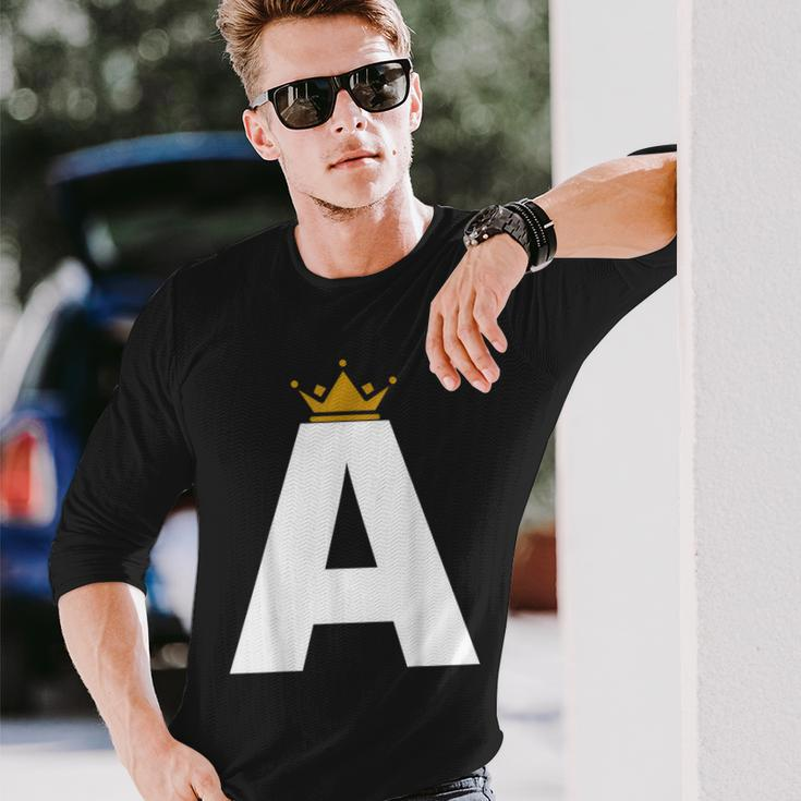 Letter A Alphabet Letter Initial Long Sleeve T-Shirt Gifts for Him