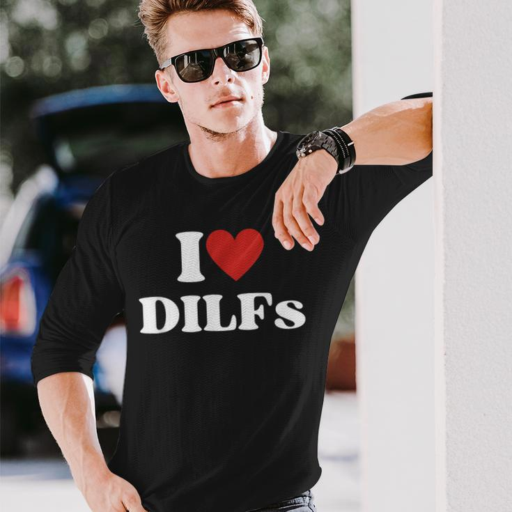 I Love Dilfs Red Heart Long Sleeve T-Shirt Gifts for Him