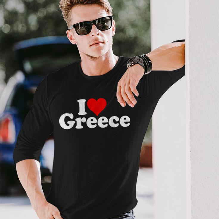 I Love Heart Greece Long Sleeve Gifts for Him