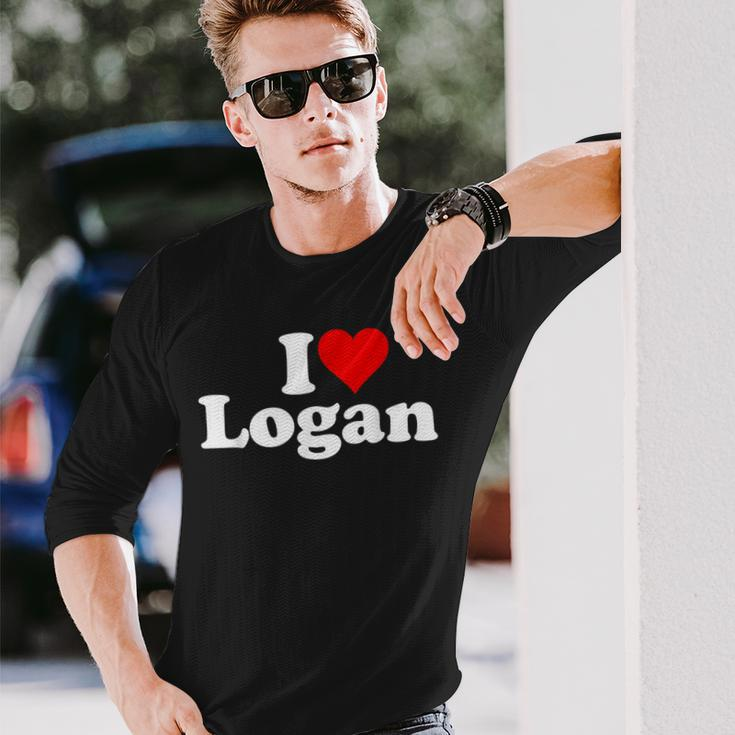 I Love Heart Logan Long Sleeve T-Shirt Gifts for Him