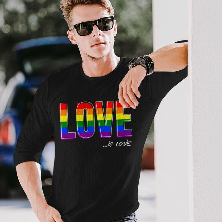 Love Is Love Lgbt Gay Lesbian Pride Colors Lgbtq Ally Long Sleeve T-Shirt T-Shirt Gifts for Him