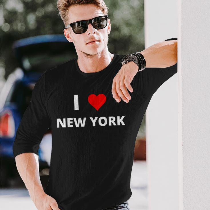 I Love New York With A Red Heart Long Sleeve T-Shirt Gifts for Him