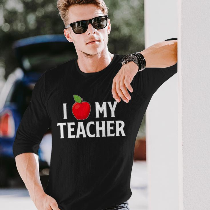 I Love My Teacher Husband Of A Teacher Teachers Husband Long Sleeve T-Shirt T-Shirt Gifts for Him