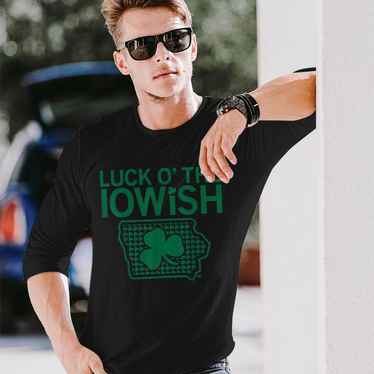 Luck O’ The Iowish Irish St Patrick's Day Long Sleeve T-Shirt Gifts for Him