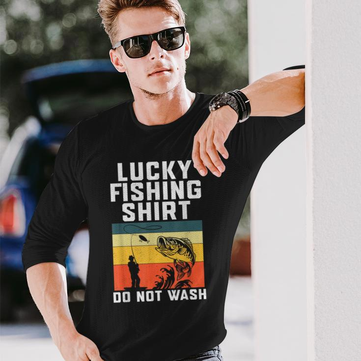 Lucky Fishing Do Not Wash Vintage Fishing Lover Gag Gag Long Sleeve T-Shirt T-Shirt Gifts for Him