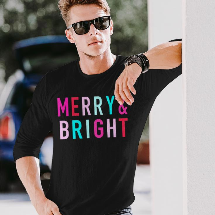 Merry And Bright Christmas Family Matching Christmas Long Sleeve T-Shirt Gifts for Him