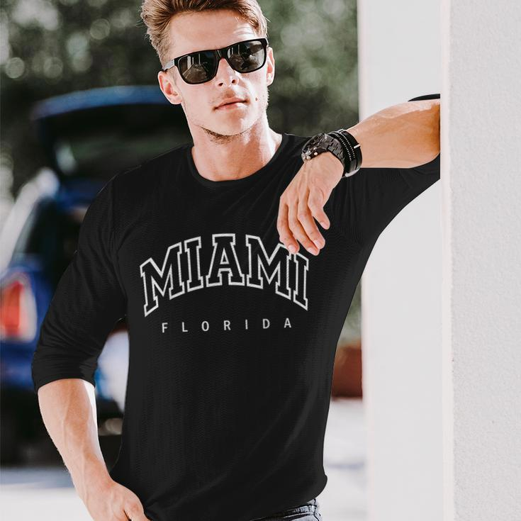 Miami Florida Throwback Classic Long Sleeve T-Shirt Gifts for Him