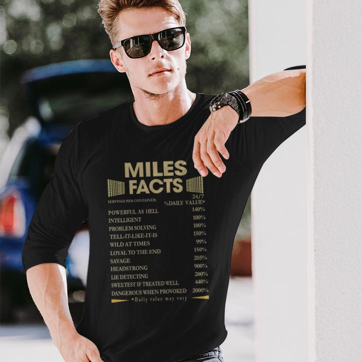 Miles Name Miles Facts Long Sleeve T-Shirt Gifts for Him