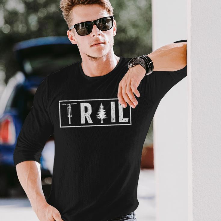 Mountain Biking Trail Biking Bike Lover Long Sleeve T-Shirt Gifts for Him