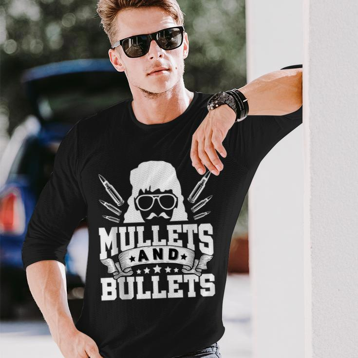 Mullet & Bullets Redneck Mullet Long Sleeve T-Shirt T-Shirt Gifts for Him