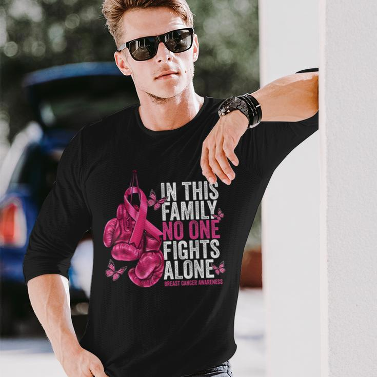 In This No One Fight Alone Breast Cancer Awareness Long Sleeve T-Shirt Gifts for Him