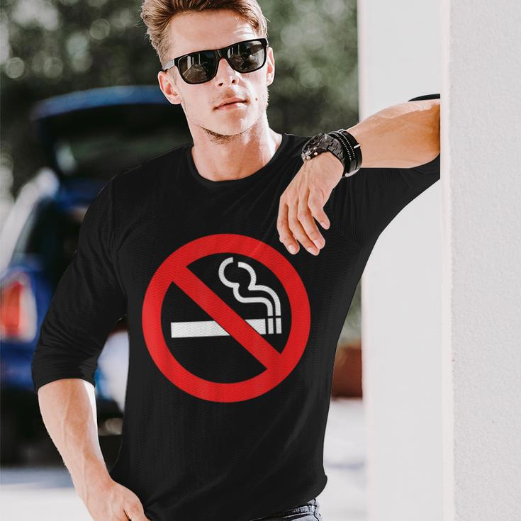 No Smoking Symbol Long Sleeve T-Shirt Gifts for Him