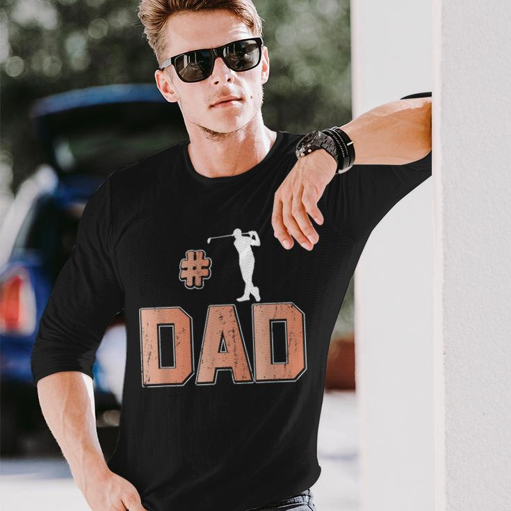 Number One Golf Dad 1 Father Golfing Grandpa Long Sleeve T-Shirt T-Shirt Gifts for Him